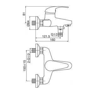 Slavina za kadu MINOTTI STANDARD-6881D 1