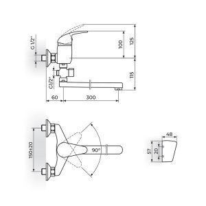 Slavina za kadu-lavabo King J341001 1