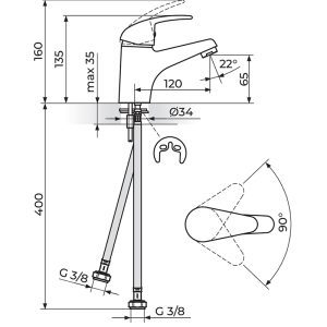 Slavina za lavabo King J301001 1