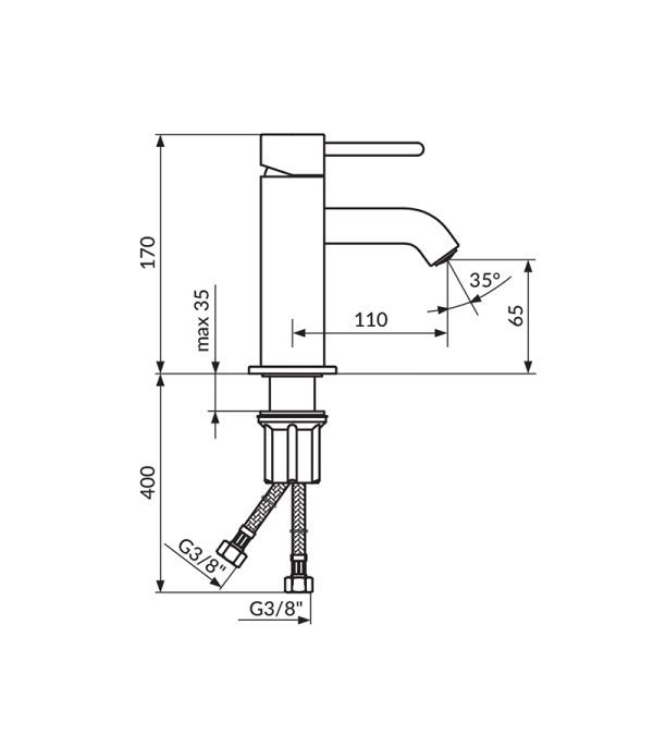 Slavina za lavabo JD30101 Dark