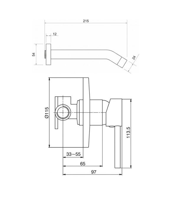 Ugradna slavina za lavabo MINOTTI-61S02 1