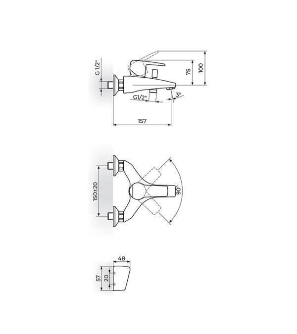 Slavina za kadu Cubo JC33101