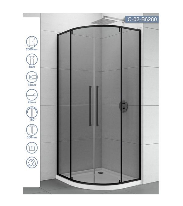 Tuš kabina C-02-B6280 Concept Absolut-black