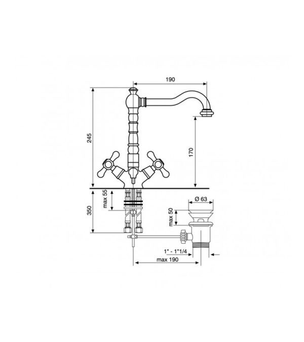 Baterija za lavabo Emmevi Deco CR12613