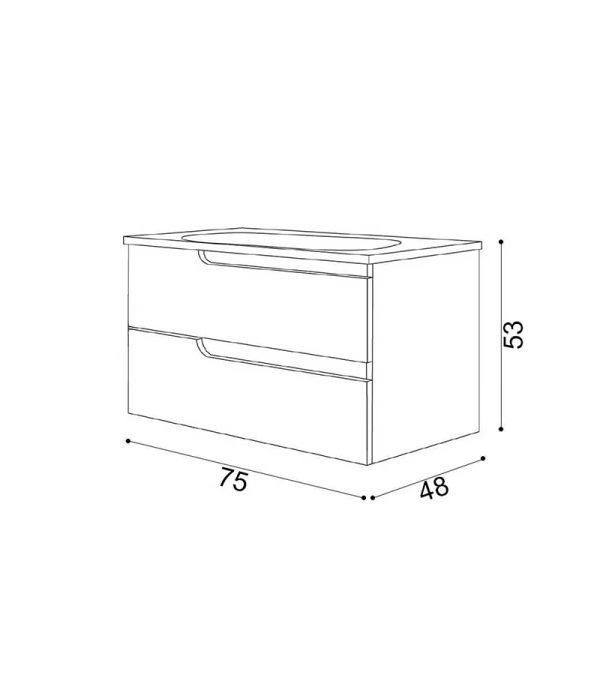 Lavabo sa ormarićem Euridika H 75cm Piramida