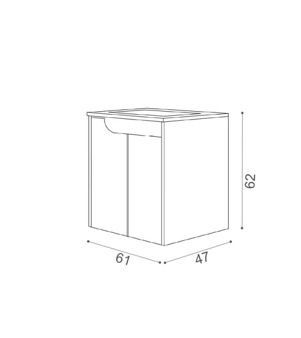 Lavabo sa ormarićem Euridika Oak-60cm