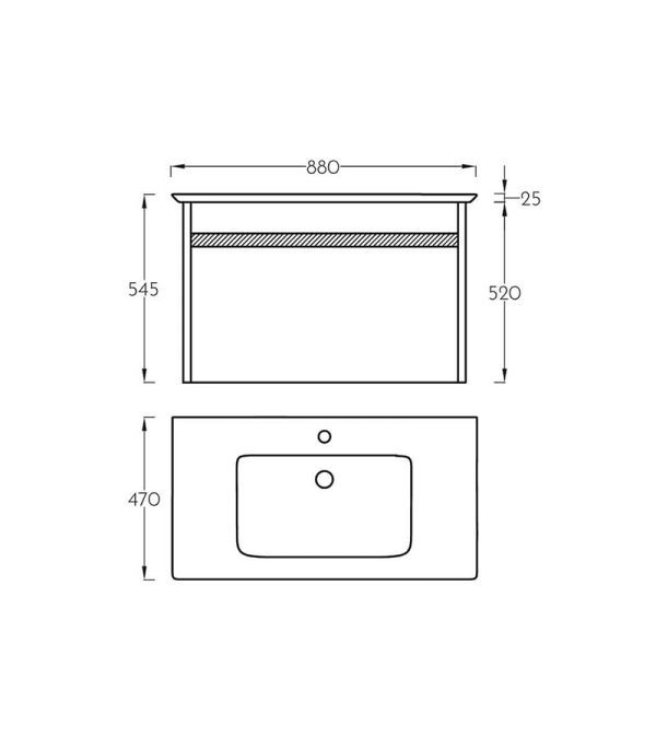 Lavabo sa ormarićem Pino Art Sharp-0785