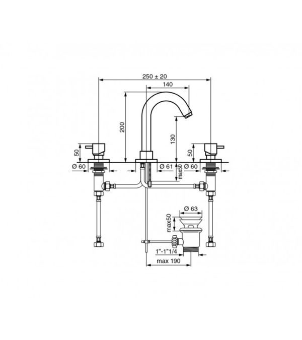 Ugradna baterija za lavabo Emmevi-Piper CR45033