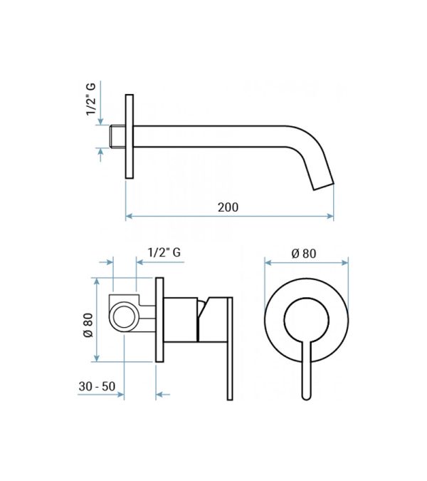 Ugradna baterija za lavabo Emmevi-CR85155