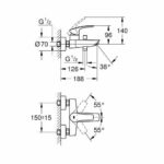 Baterija za kadu GROHE EUROSMART 33300003