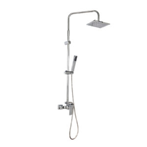 Baterija za tuš MINOTTI QUADRA NEW sa komplet usponskim tušem ruža 250x250 crna