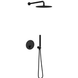 Termostatska baterija COPEN sa usponskim tušem mat crna