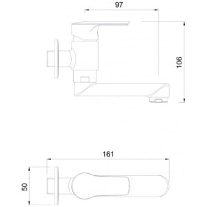 Baterija za lavabo MINOTTI PRIMA za hladnu vodu zidna