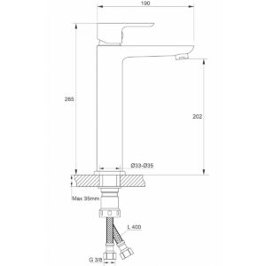 Baterija za lavabo MINOTTI STELA visoka