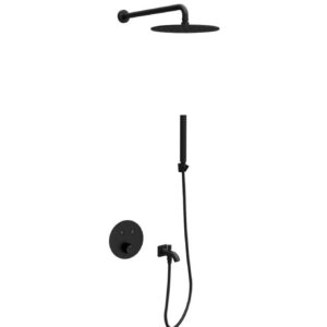 Termostatski set COPEN round matt black 2