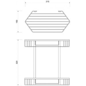 Držač MINOTTI 360x170x330 žičani dupli ugaoni aluminijum