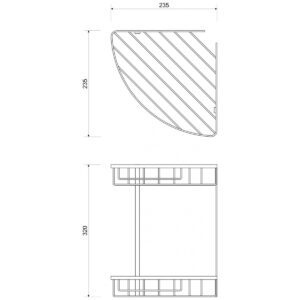Držač MINOTTI 220x220x360 žičani dupli ugaoni aluminijum